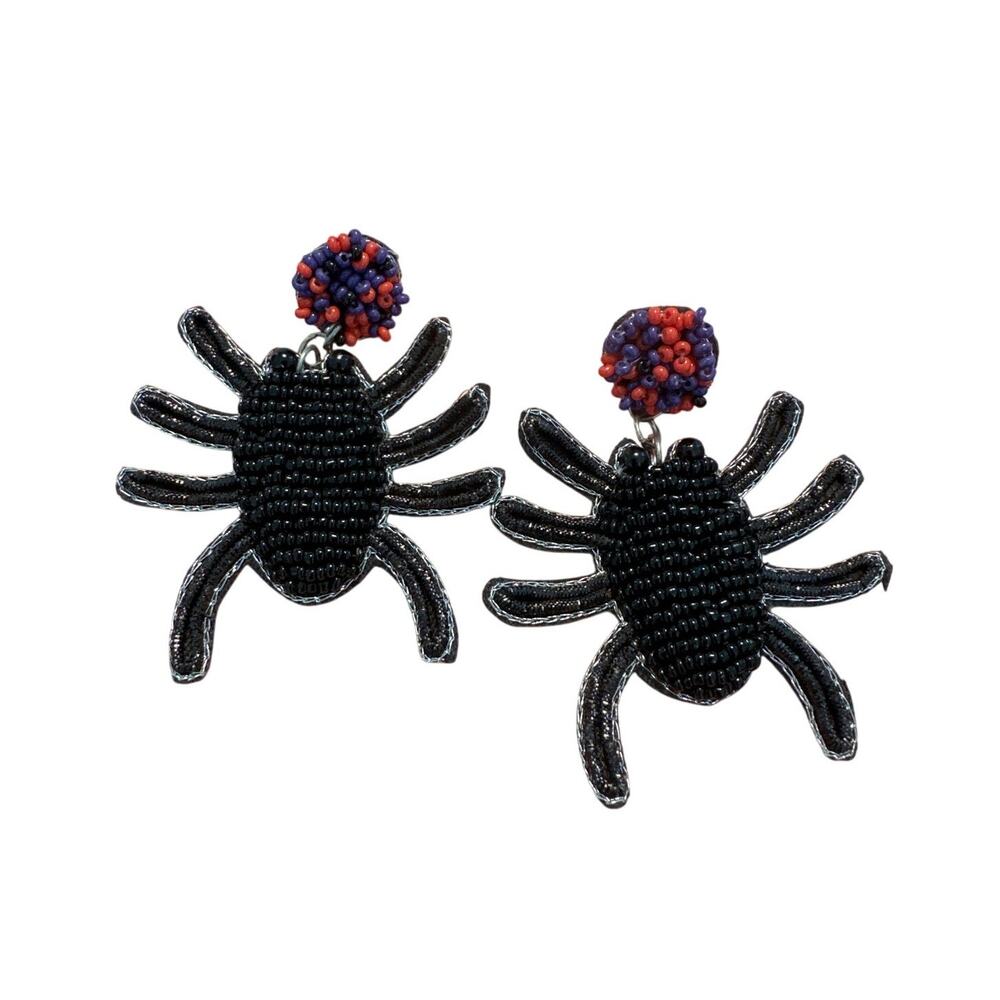 Halloween Beaded Spider Earrings l Halloween Accessory l Halloween Jewelry